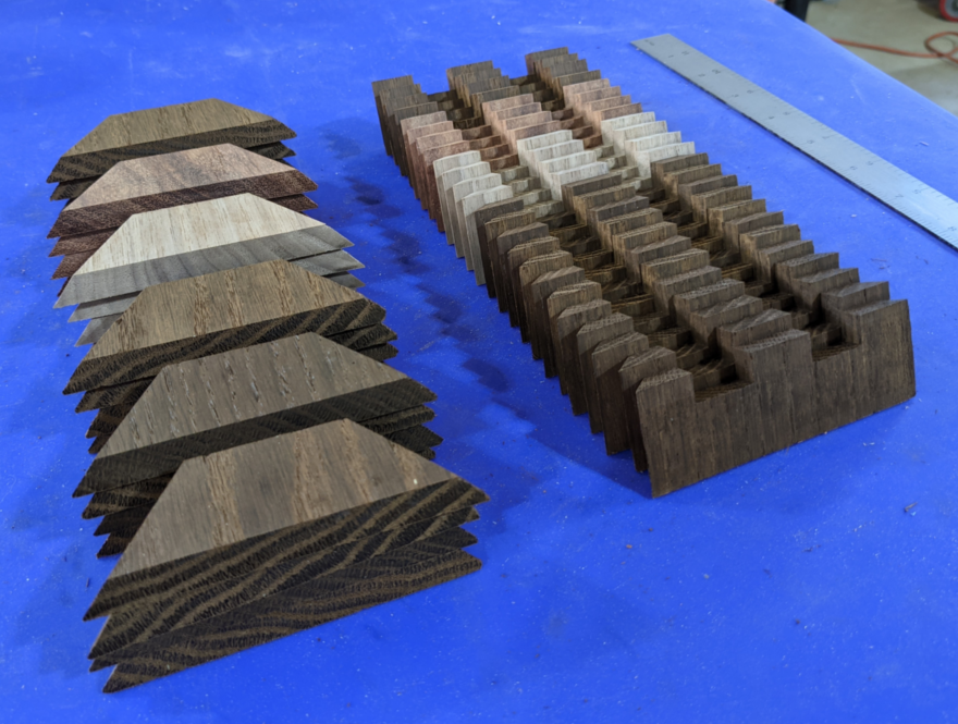 Unassembled dice tower pieces